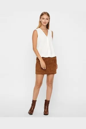 VERO MODA Lederimitatrock VMDONNADINA FAUXSUEDE SHORT SKIRT