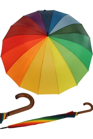 Happy Rain Stockregenschirm XXL Schirm Regenbogen für zwei Personen, riesengroß und kunterbunt - Verkäufer: RS-Versand