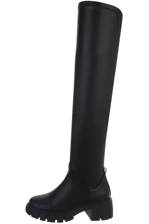 Ital-Design Damen Freizeit Plateaustiefel (80951103) Blockabsatz Overknees in - Verkäufer: