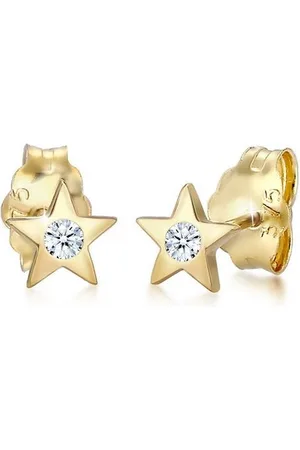 Elli DIAMONDS Paar Ohrstecker Ohrstecker Stern Diamant (0.03ct) 375 Gelbgold