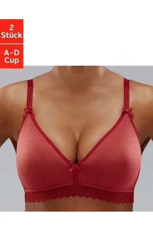Petite Fleur Bralette-BH (Packung, 2 Stück) ohne Bügel mit Spitzenband, aus weicher Baumwolle, Basic Dessous
