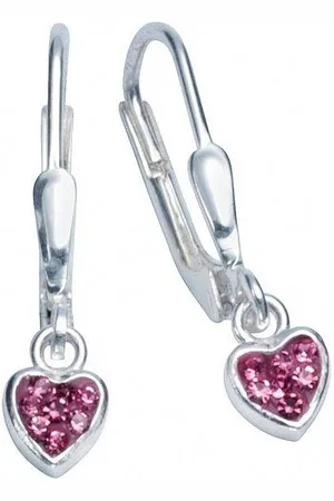 Firetti Paar Ohrhänger Schmuck Geschenk Silber 925 Ohrschmuck Patentbrisur Herzen, mit Zirkonia (synth)