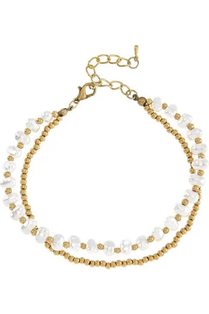 Lascana Fußkette, mit Süßwasserperlen-Imitaten, Fußkettchen-Armband, Fußketten Set