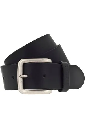 Mustang Ledergürtel Klassische Dornschließe in leichter Used-Optik, 4 cm