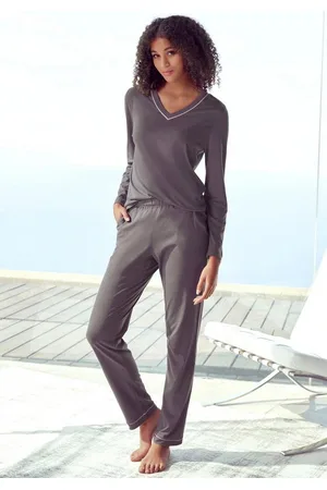 VIVANCE DREAMS Pyjama (2 tlg) mit Kontrastpaspel-Details