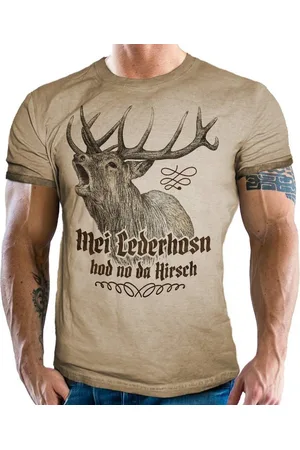 LOBO NEGRO Trachtenshirt für Bayern Fans - im washed vintage retro used Look: Mei Lederhosn - Verkäufer: RAHMENLOS®