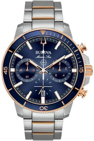 BULOVA Chronograph Marine Star 98B301, Armbanduhr, Quarzuhr, Herrenuhr, Edelstahlarmband, Datum
