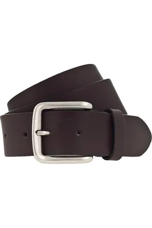 Mustang Ledergürtel Klassische Dornschließe in leichter Used-Optik, 4 cm