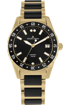 Jacques Lemans Keramikuhr Liverpool, 42-10G, Quarzuhr, Armbanduhr, Herrenuhr,Datum,Leuchtzeiger,Edelstahlarmband