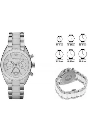 Emporio Armani Quarzuhr Armani Damenuhr AR5940 Ø 42 mm Armbanduhr Uhr Edelstahl Keramik Silber - Verkäufer: woolloom
