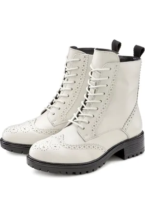 Lascana Schnürboots Schnürstiefelette, Ankle Boots, Leder, Schnüren & Reißverschluss