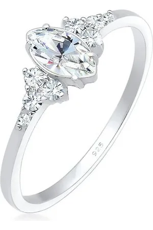 Elli Verlobungsring Kristalle Marquise Design 925 Silber
