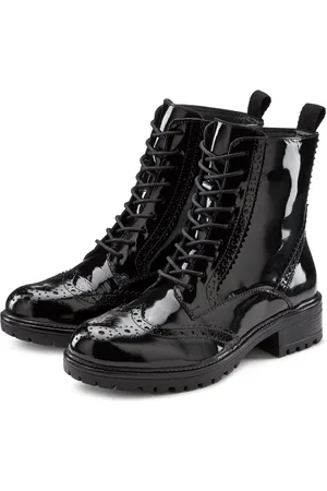 Lascana Schnürboots Schnürstiefelette, Ankle Boots, Leder, Schnüren & Reißverschluss
