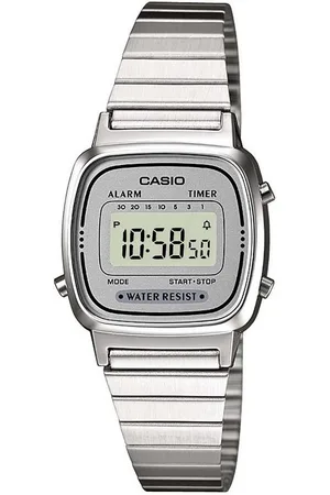 Casio Chronograph LA670WEA-7EF, Quarzuhr, Armbanduhr, Damenuhr, Digitaluhr, Datum, Edelstahlarmband