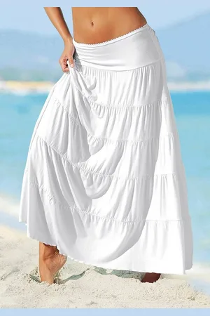 beachtime Maxirock mit Volants, elastischer Jerseyrock, Strandrock