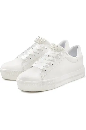 Lascana Sneaker mit Perlen, Schnürhalbschuhe, Freizeitschuhe, VEGAN