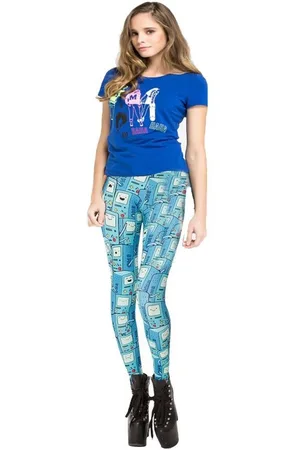 Cartoon Network Leggings ADVENTURE TIME Damen Leggings Erwachsene + Jugendliche Größen L, XL Türkis - Verkäufer: coole-fun-t-shirts