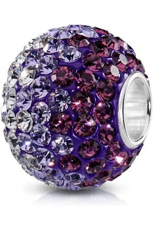 Materia Bead Damen XXL Kristall Bead Kugel Lila Violett 1086, Kern aus 925 Sterling Silber - Verkäufer: Schmuck