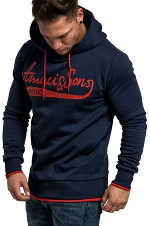 amaci Kapuzenpullover MENIFEE Kapuzenpullover Herren Basic Kontrast Sweatjacke Pullover Hoodie Kapuzenpullover - Verkäufer: