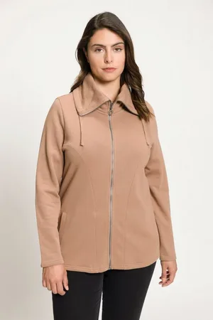 Ulla Popken Sweatjacke Sweatjacke drapierter Stehkragen - Verkäufer: Popken Fashion Group
