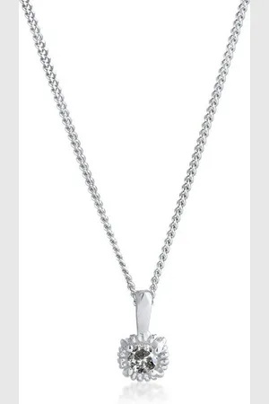 Elli DIAMONDS Kette mit Anhänger Solitär Diamant Salz Pfeffer (0.11 ct) 925 Silber, Diamant - Verkäufer: JULIE & GRACE GmbH