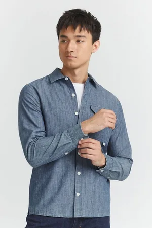 Casual Friday Langarmhemd Anton LS denim shirt 20504387 Langarmhemd aus Leinenmix - Verkäufer: meinemarkenmode