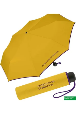 Benetton Taschenregenschirm Super Mini - uni, leuchtende Modefarben mit kontrastreichem Saum - Verkäufer: RS-Versand