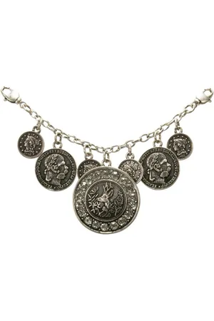 Alpenflüstern Kette mit Anhänger Mini-Charivari Glitzerhirsch (antik-silber-farben) - Verkäufer: