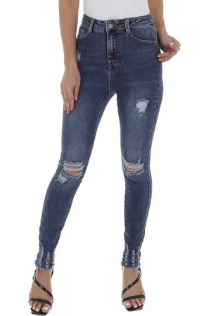 Ital-Design Skinny-fit-Jeans Damen Freizeit (80943923) Destroyed-Look Stretch High Waist Jeans in - Verkäufer: