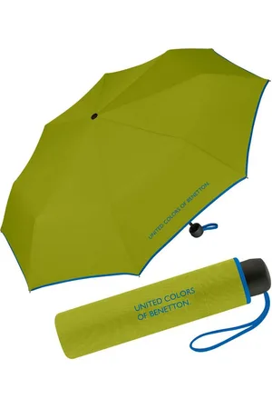 Benetton Taschenregenschirm Super Mini - uni, leuchtende Modefarben mit kontrastreichem Saum - Verkäufer: RS-Versand