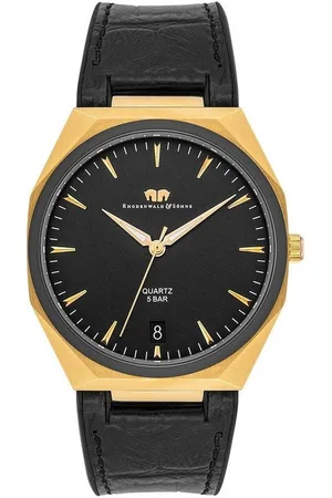 Rhodenwald & Söhne Quarzuhr Cooledge schwarz, mit Echtleder-Armband - Verkäufer: Juvalia