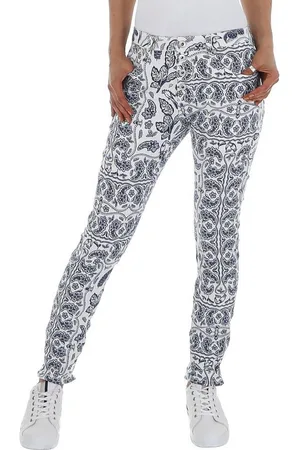 Ital-Design Skinny-fit-Jeans Damen Freizeit (80932400) Print Stretch Skinny Jeans in Weiß - Verkäufer:
