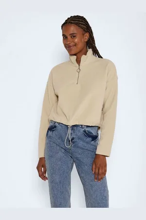 Noisy May Longpullover Kurzer Half Zip Fleece Pullover NMMISSER (1-tlg) NMMISSER L/S CROPPED NEW FLEECE NOOS - Verkäufer: ARIZONAS