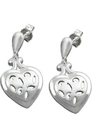 GALLAY Paar Ohrstecker Ohrring Ohrhänger 24x12mm Herz matt-glänzend durchbrochen Silber 925 (1-tlg) - Verkäufer: Cats Collection