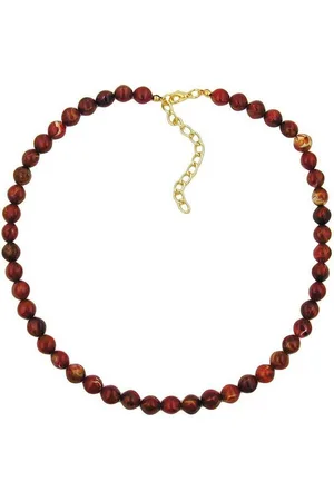 GALLAY Perlenkette 8mm Vierkantperle Kunststoff -gold-marmoriert glänzend 45cm (1-tlg) - Verkäufer: Cats Collection