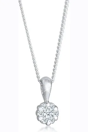 Elli DIAMONDS Kette mit Anhänger Anhänger Brilliant Diamant (0.12 ct) 925 Silber - Verkäufer: JULIE & GRACE GmbH