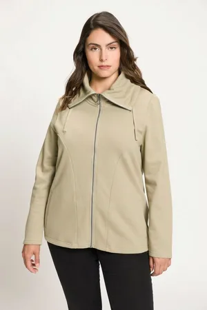 Ulla Popken Sweatjacke Sweatjacke drapierter Stehkragen - Verkäufer: Popken Fashion Group