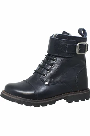 Momino 6407M Kinder Boots Stiefeletten Leder Lammfell blau Schnürstiefelette - Verkäufer: Alex und Elis Kinderschuhe