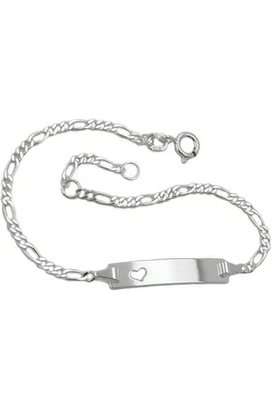 GALLAY ID Armband 2mm Figarokette mit Herz Armband mit Gravurplatte 25x5x1mm Silber 925 19cm - Verkäufer: Cats Collection