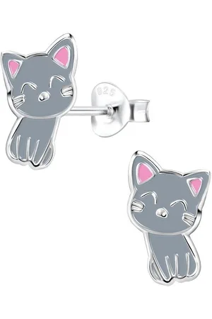 schmuck23 Paar Ohrstecker Kinder Ohrringe Katze 925 Silber, Kinderschmuck - Verkäufer: