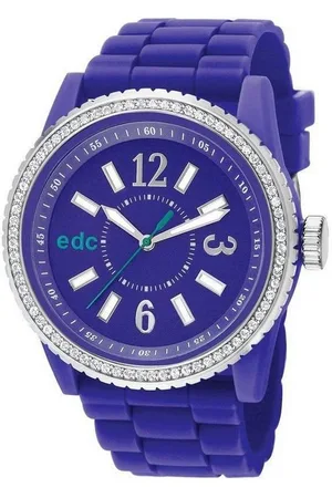 ESPRIT Quarzuhr Disco Glam Envy Moonlit Violett with Stones, aus Kunststoff, Edelstahlboden, Silikonband, Violett - Verkäufer: Gigandet