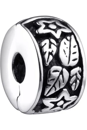 Materia Bead Damen Silber Stopper Clip Blumen Blätter Natur 727, 925 Sterling Silber, antik geschwärzt - Verkäufer: Schmuck