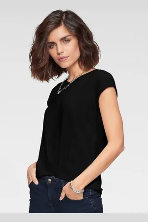 Tamaris T-Shirt Kurzarm, Regular Fit, unifarben, mit Rundhalsausschnitt