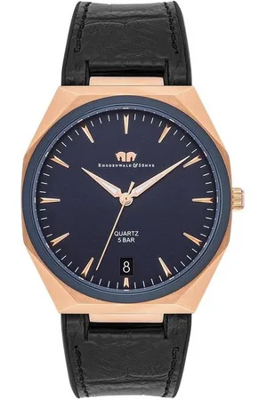 Rhodenwald & Söhne Quarzuhr Cooledge schwarz, mit Echtleder-Armband - Verkäufer: Juvalia