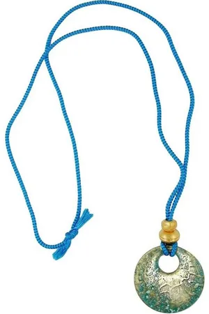GALLAY Kette mit Anhänger Kette Krokoplatte, Kordel blau (1-tlg) - Verkäufer: Cats Collection