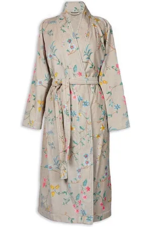 Pip Studio Bademantel Les Fleurs Bathrobe Khaki M Khaki 100% Cotton, terry velour, 380, Bademantel Damen und Herren Morgenmantel Frottee - Verkäufer: Bettklusiv GmbH