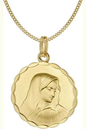 Acalee Panzerkette mit Madonna Anhänger Gold 333 Maria Dolorosa Ø 18 mm - Verkäufer: uhrcenter
