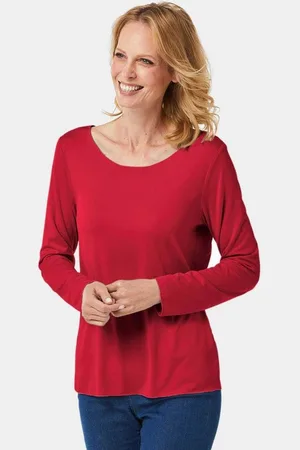 GOLDNER Langarmshirt Kombistarkes Langarmshirt mit tonaler Zierkante - Verkäufer: