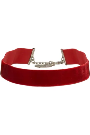 Alpenflüstern Choker Trachten-Samt-Kropfband breit (rot), - Trachtenkette enganliegend, Kropfkette elastisch, eleganter Damen-Trachtenschmuck, Samtkropfband - Verkäufer: