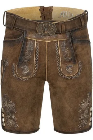 Nübler Trachtenlederhose Lederhose kurz Gerd in Dunkelbraun von - Verkäufer: Trachtenhof